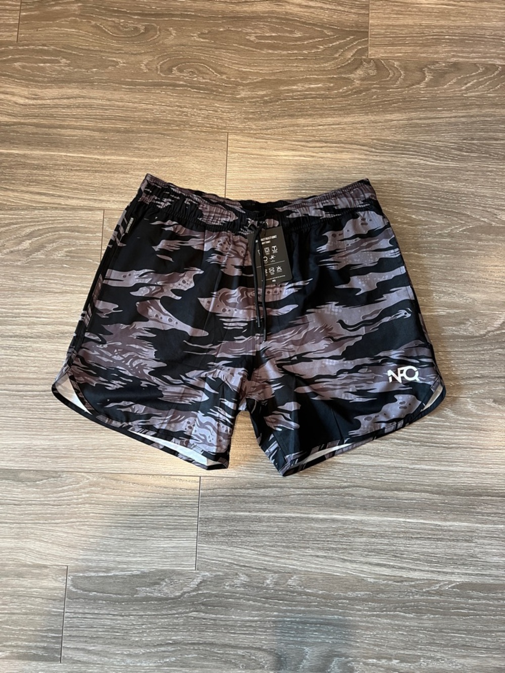 NFQ Black & Gray Camo Running Shorts